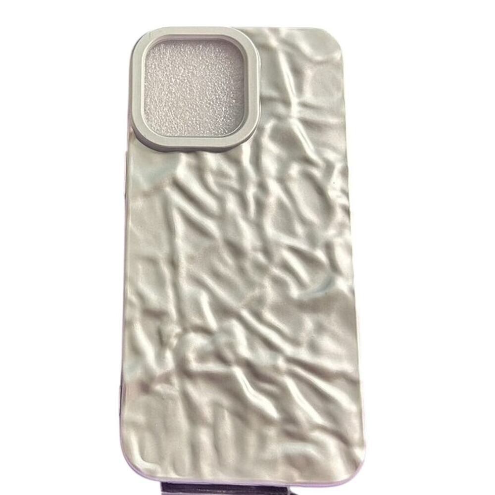 NWT Silver Metallic iPhone 14 Plus Case Textured Slim Minimal Cover